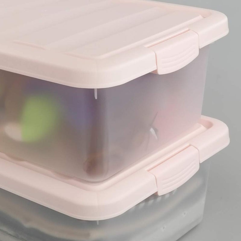Ucake 14 Quart Plastic Storage Boxes with Pink Lids, 2 Packs - Image 4